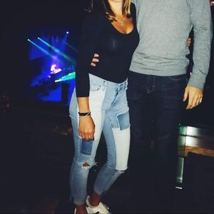 Distressed/patch Gap jeans